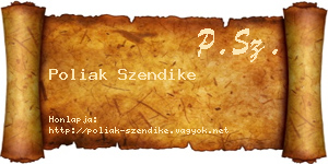 Poliak Szendike névjegykártya